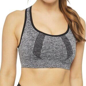 Seamless Cross Back Sports Bra Womens Size Large Gray Gym Yoga